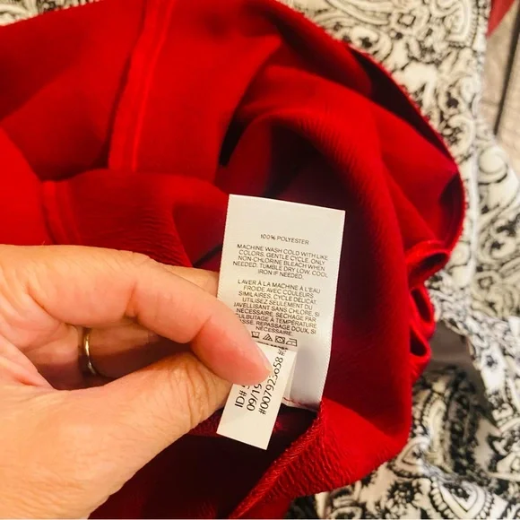 EXPRESS Red Satin Asymmetrical One Shoulder Midi Dress - Picture 4 of 5